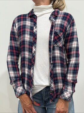 Rails Navy, Burgundy & White Plaid Button-Down Shirt